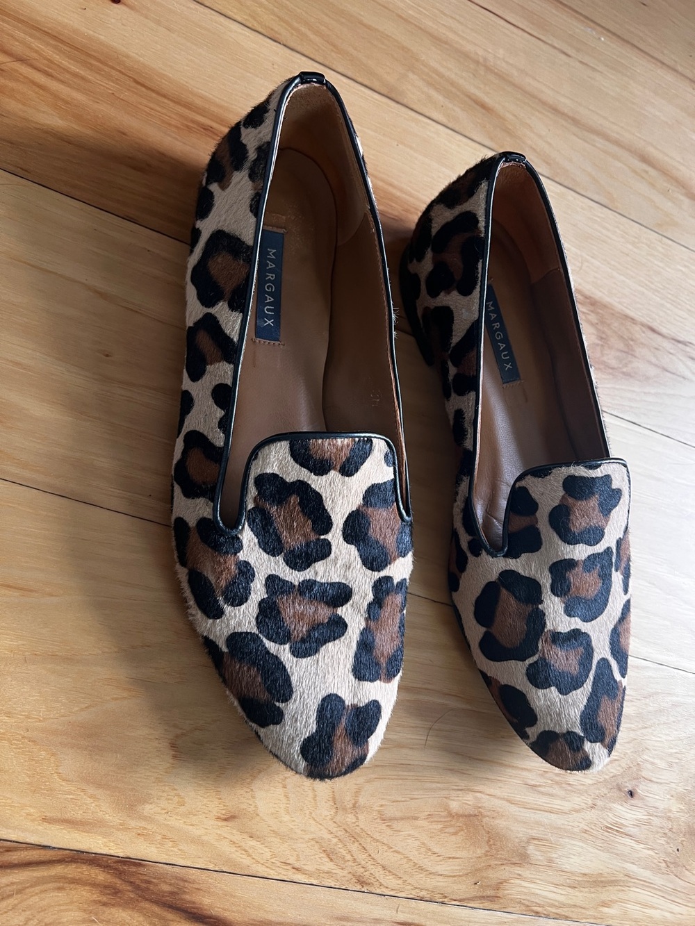 Margaux Leopard Print Loafers in Tan and Black